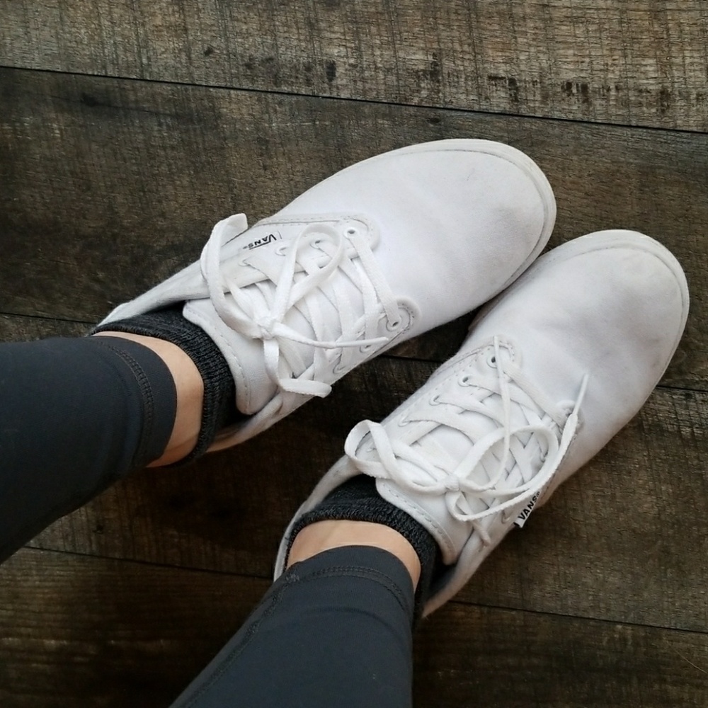 Vans white canvas sneakers